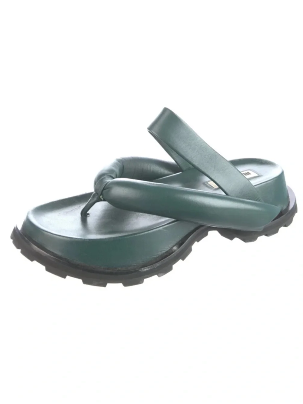 JIL SANDER Puffy Napa Leather Thong
Sandals Slides. Green. Crossover Straps.SZ10 - Picture 2 of 5